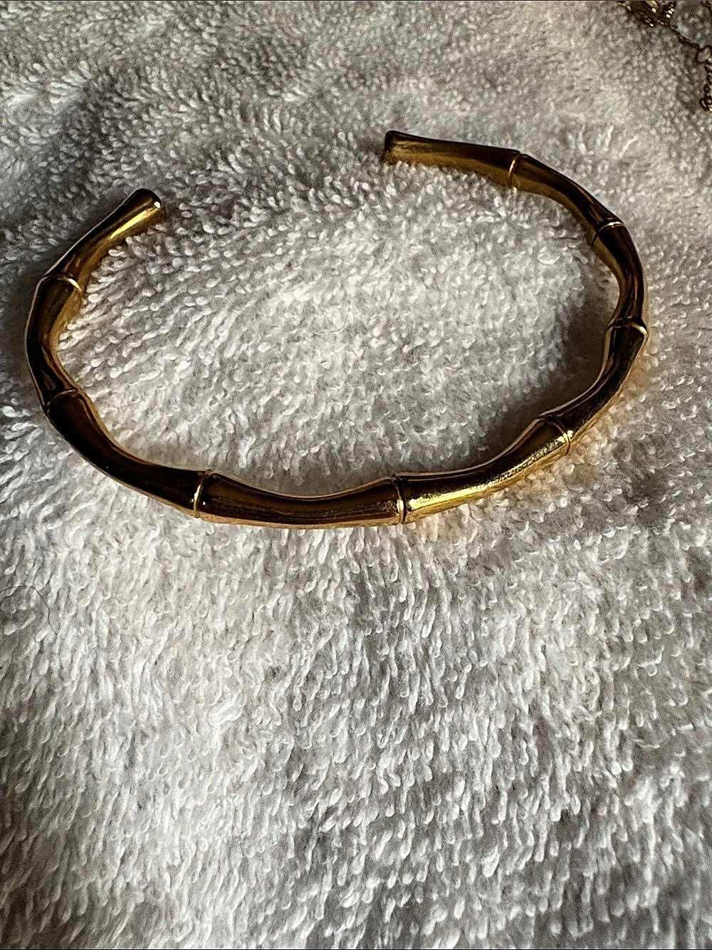 Gold-Tone Tubular Bamboo Style Bracelet New